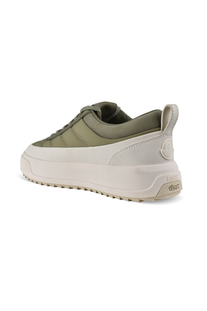 Moncler Khaki Green Nubuck Leather Sneakers