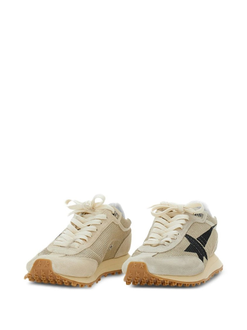 Golden Goose Beige Silk And Nylon Star Sneakers