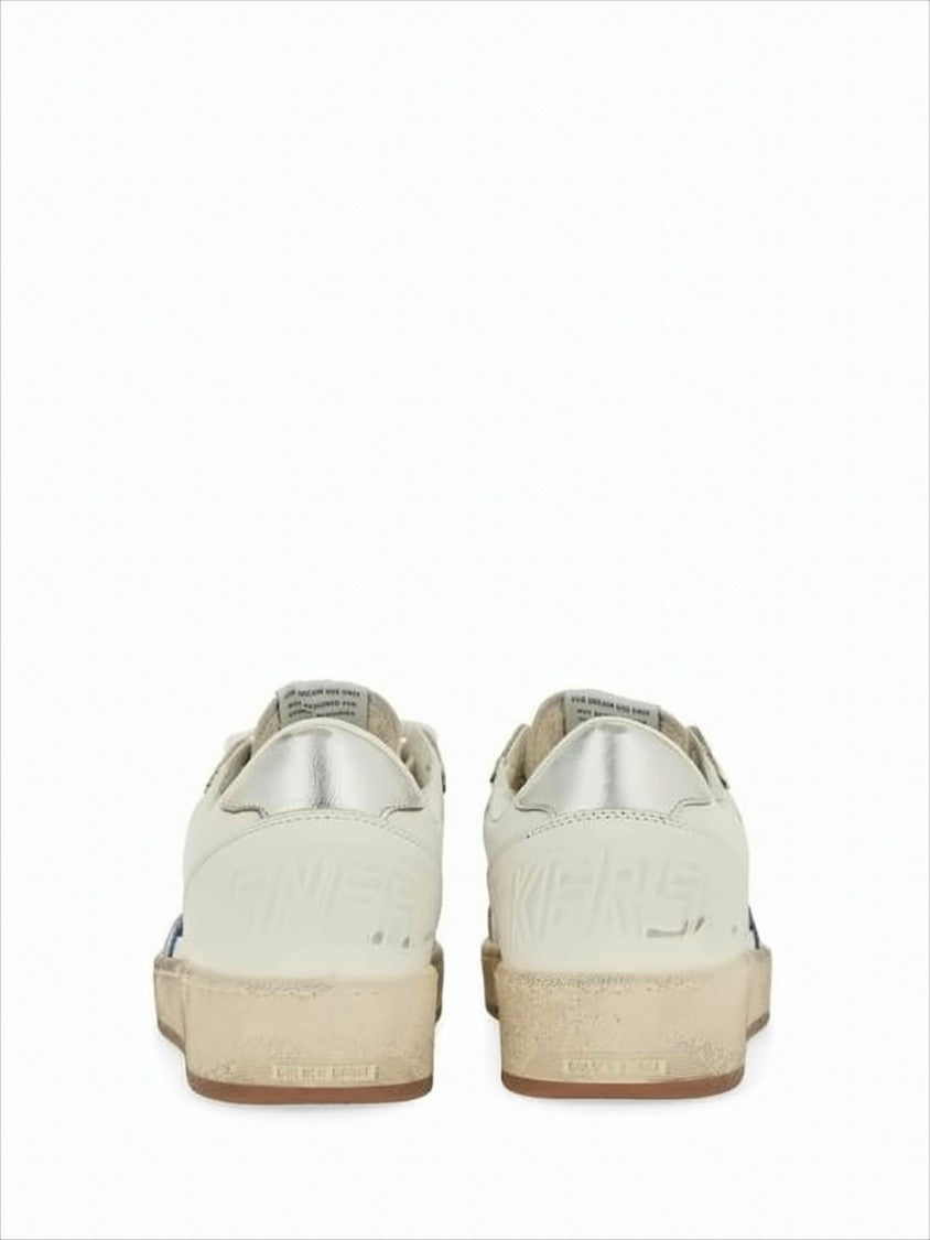 Golden Goose Worn-In White Leather Low-Top Sneakers