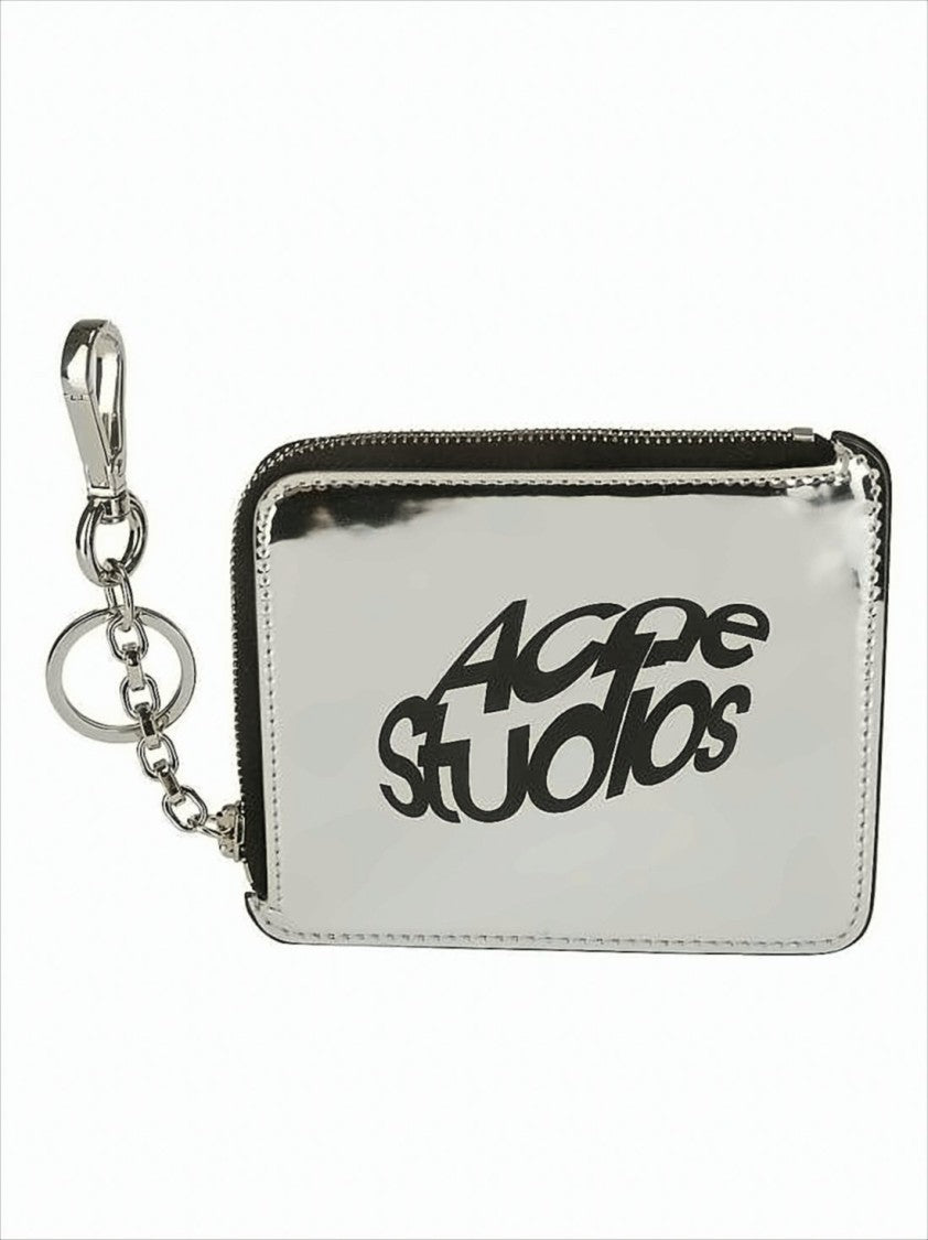 Acne Studios Rectangular Zip-Around Card Wallet With Keychain Attachment