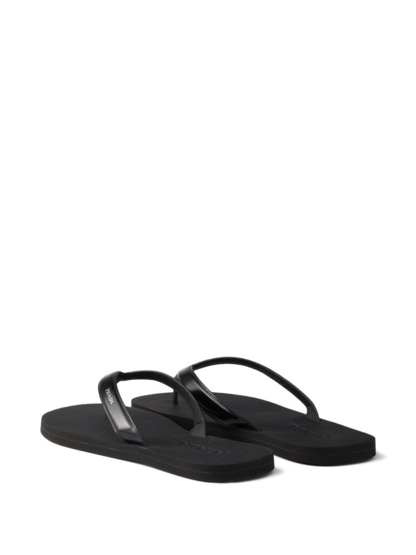 Prada Flip-Flop Sandals With Textured Footbed