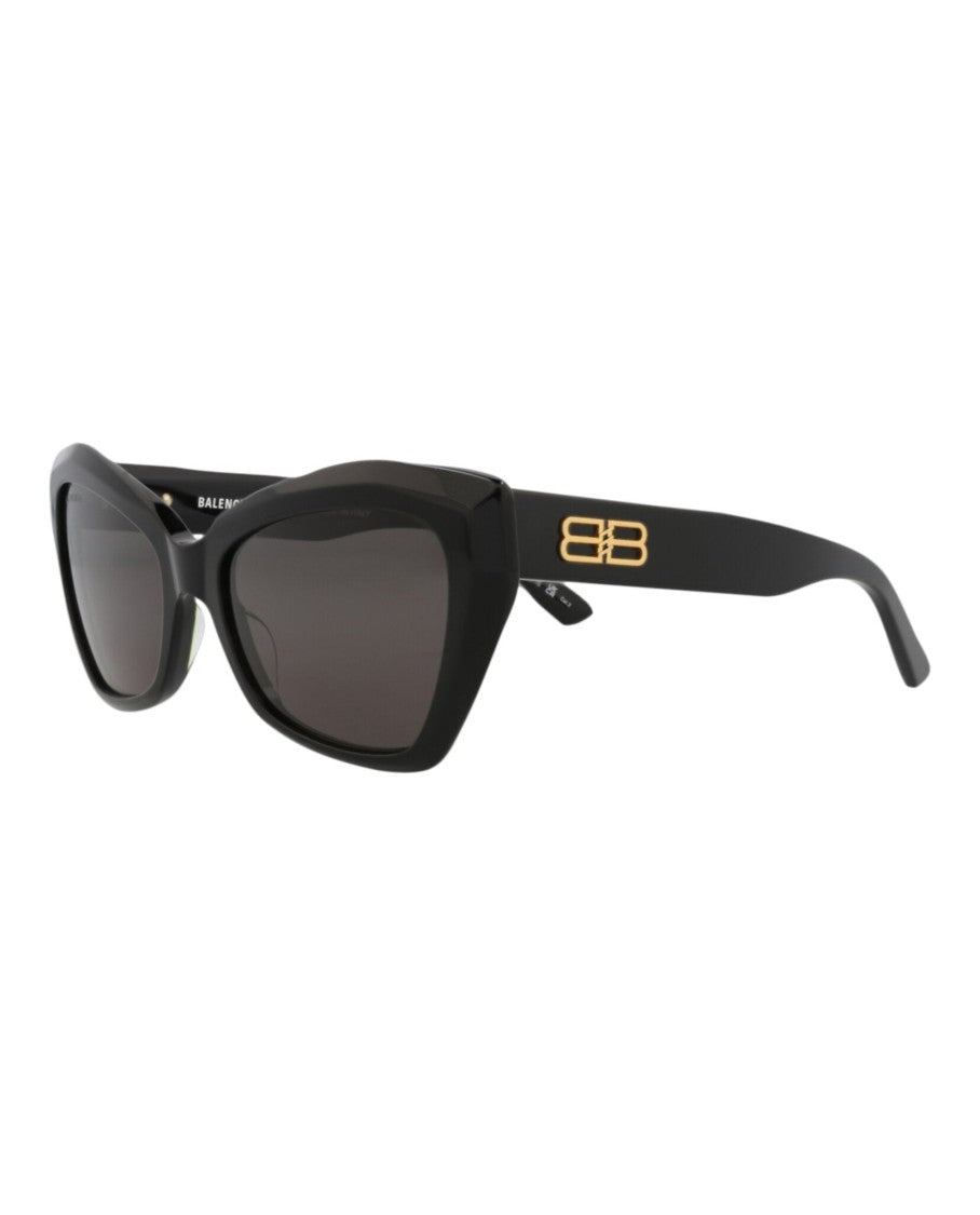Balenciaga Glossy Cat Eye Sunglasses In Recycled Acetate
