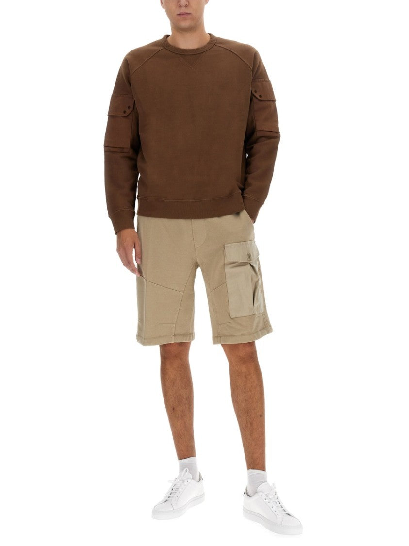 Ten C Regular Fit Brown Sweatshirt With Logo