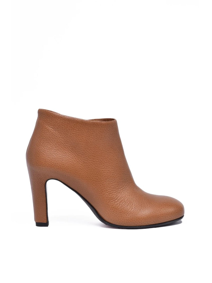 Del Carlo Brown Leather Rubber Women's Ankle Boot