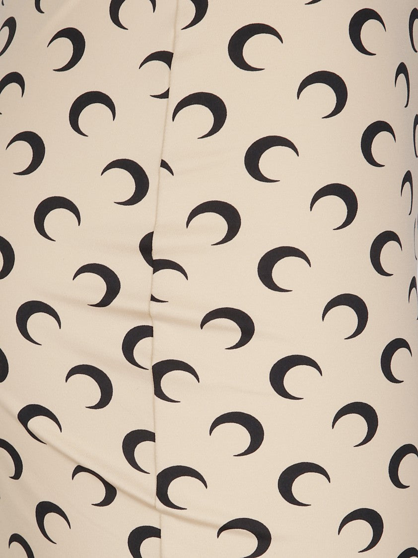 Marine Serre Moon Printed Jersey Knee Skirt