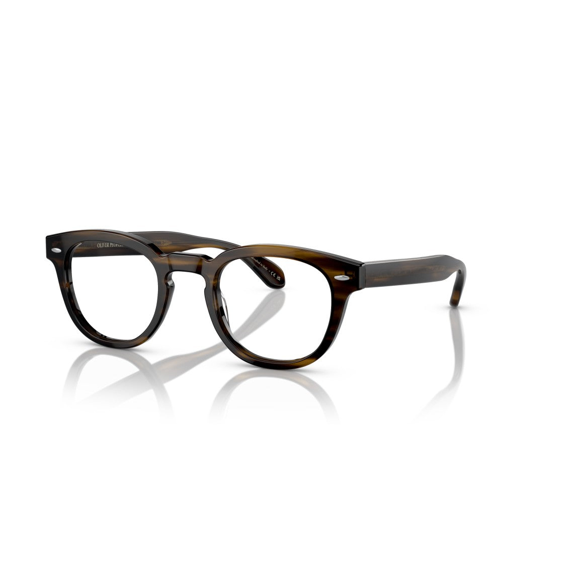 Oliver Peoples Tortoiseshell Round Eyeglasses With Keyhole Bridge