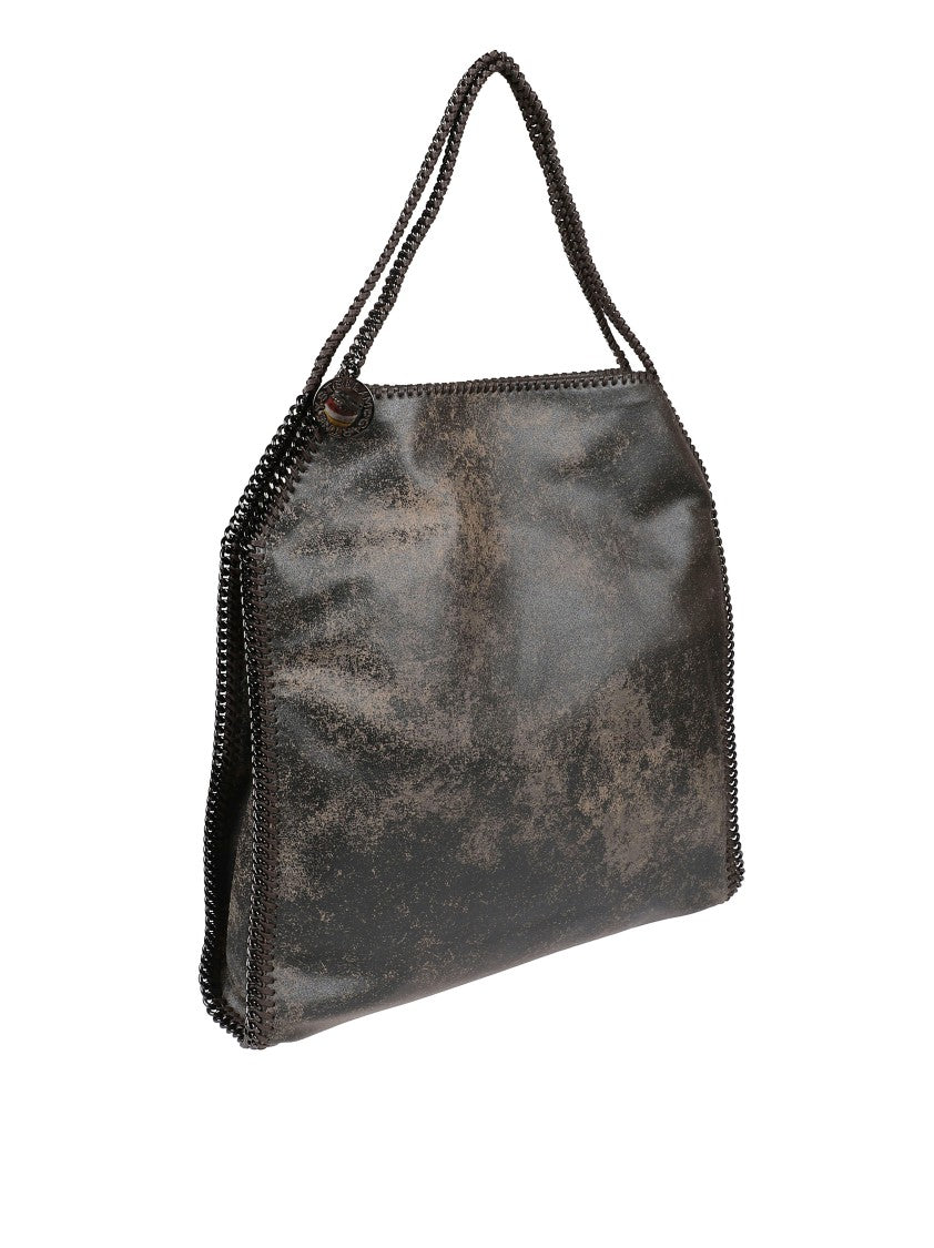 Stella Mccartney Sleek Black Handbag With Chain-Stitch Detailing