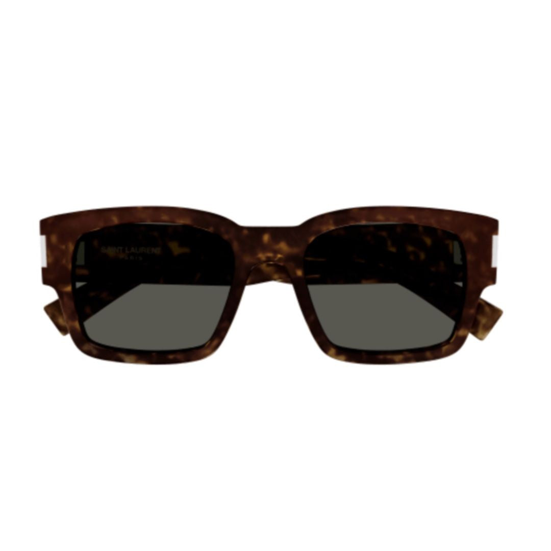 Saint Laurent Sl 617 Metallic Tortoiseshell Acetate Rectangular Sunglasses