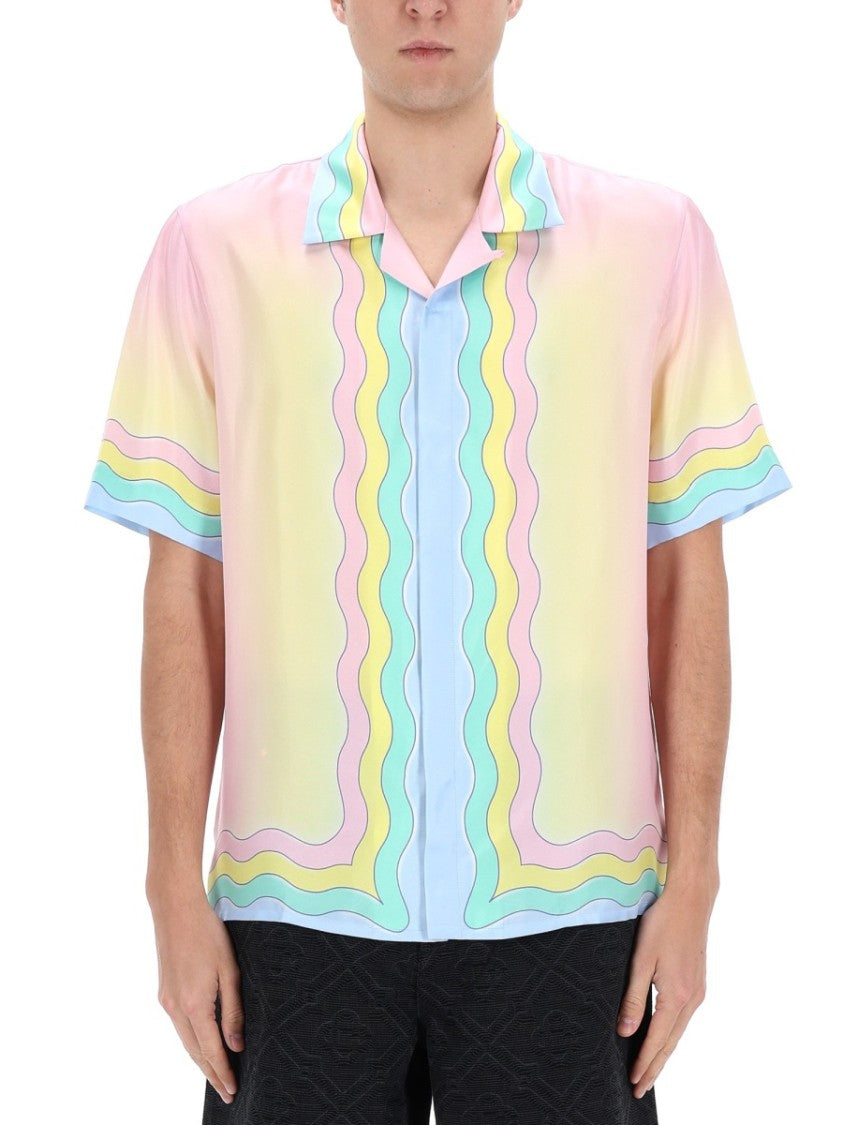 Casablanca Flaming Tennis Ball Pastel Wavy Shirt