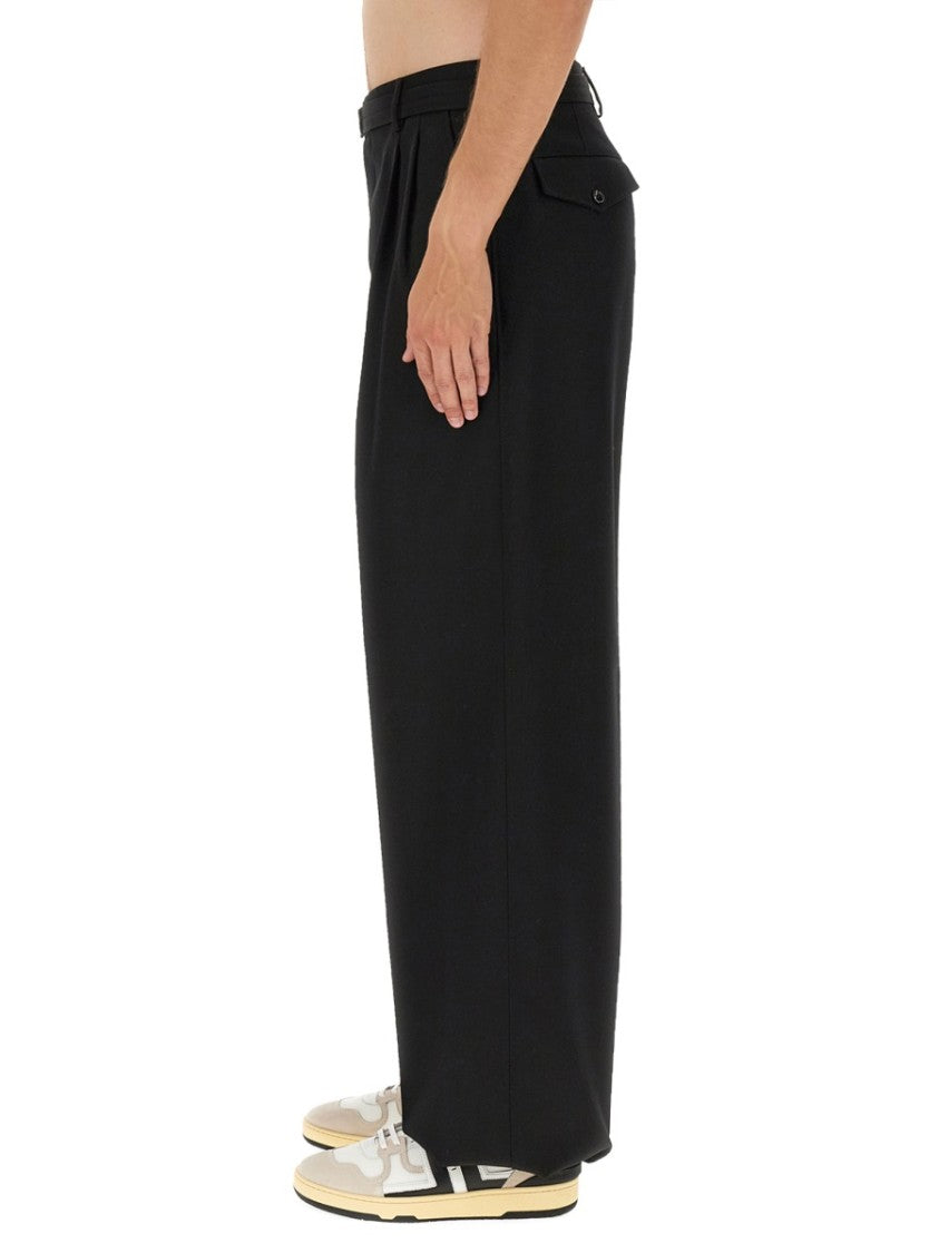 Lanvin Tailored Black Wool Wide Leg Pants
