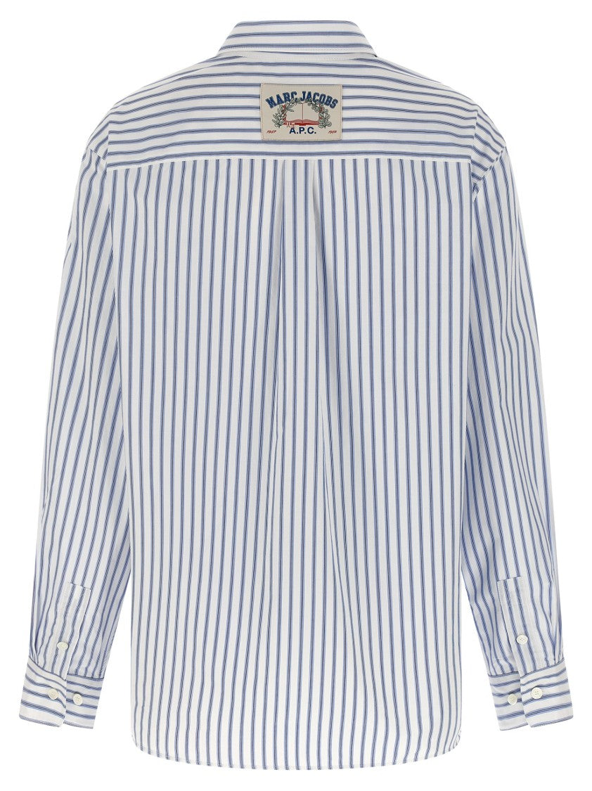A.P.C. Oversized Striped Button-Down Shirt With Logo Details