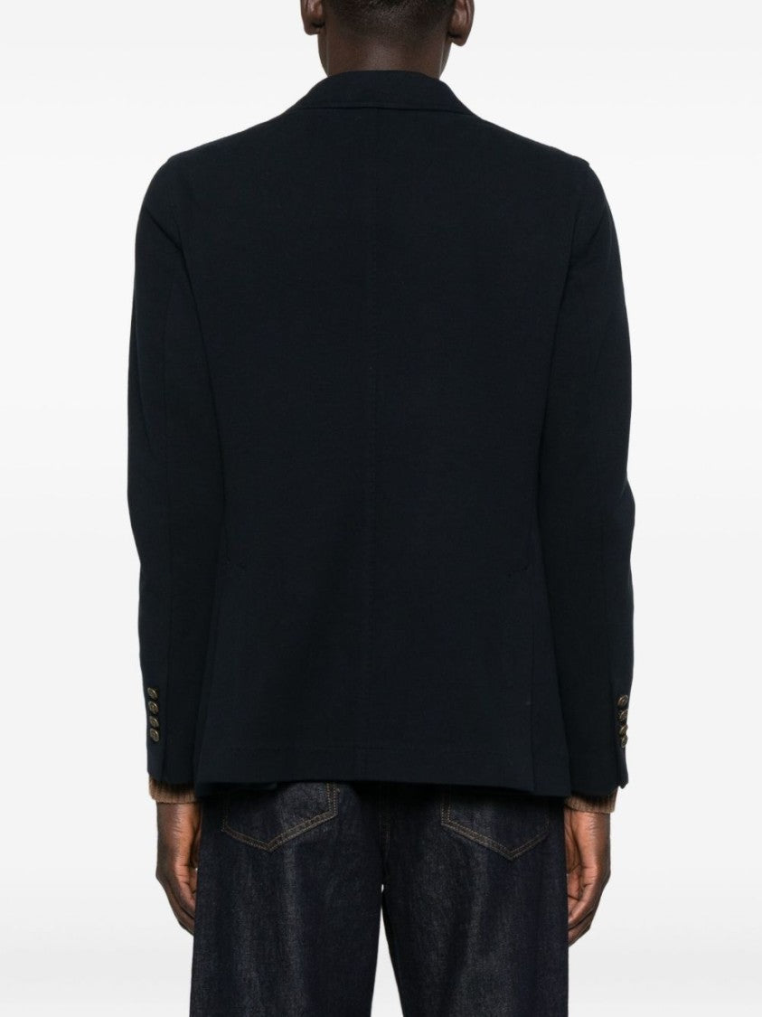 Circolo 1901 Structured Blue Jacket With Front Zipper Closure