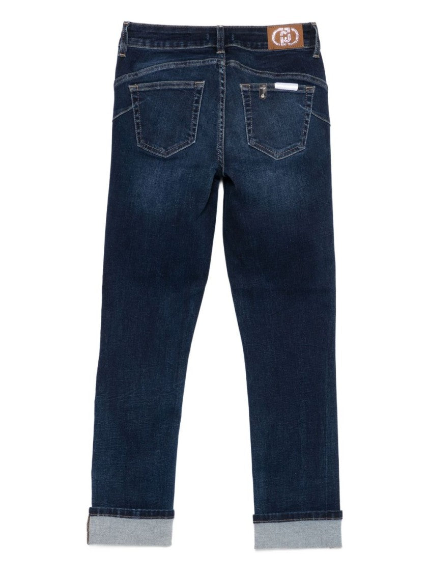 Liu Jo Slim Fit Cropped Dark Blue Denim Jeans