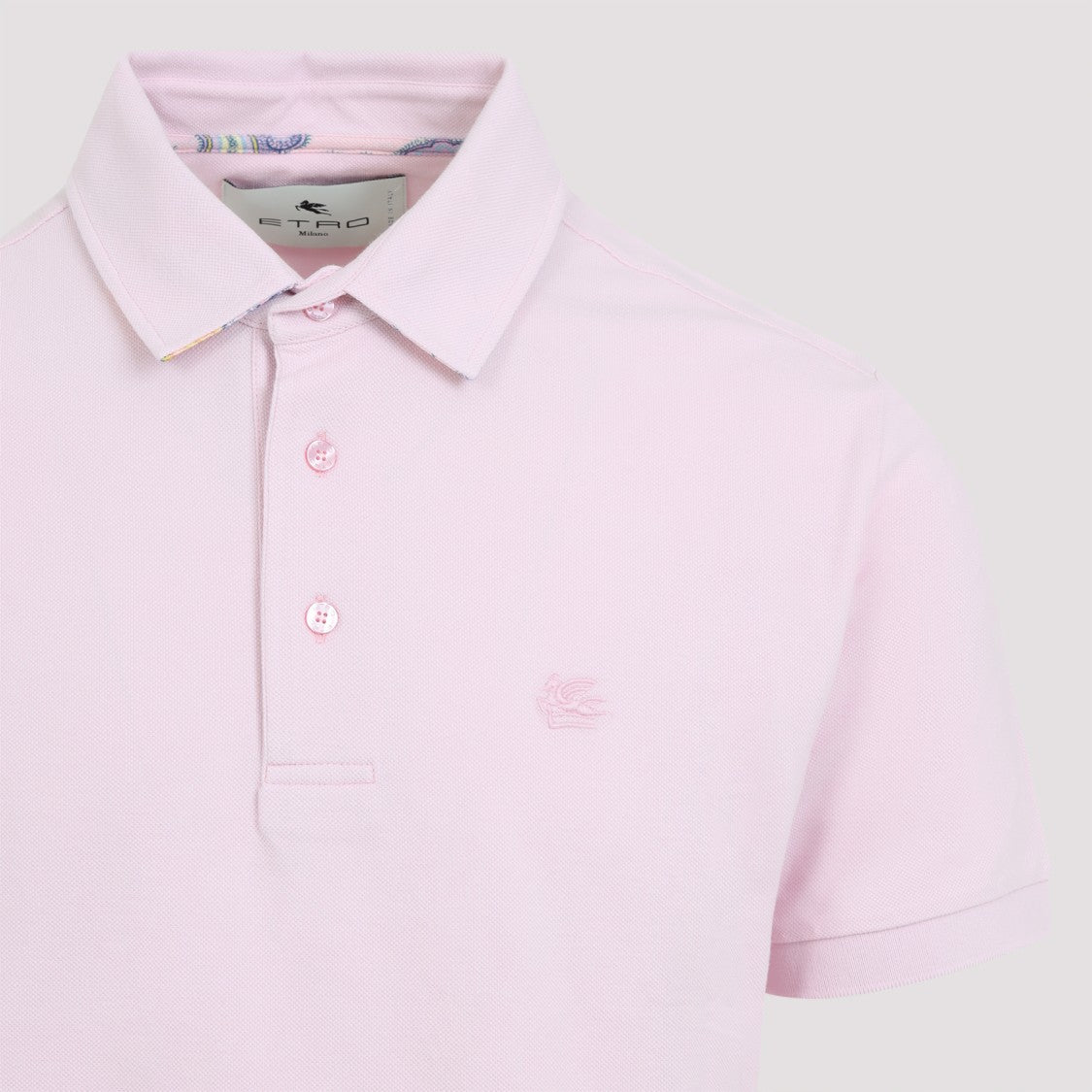 Etro Fuchsia Cotton Roma Printed Details Polo