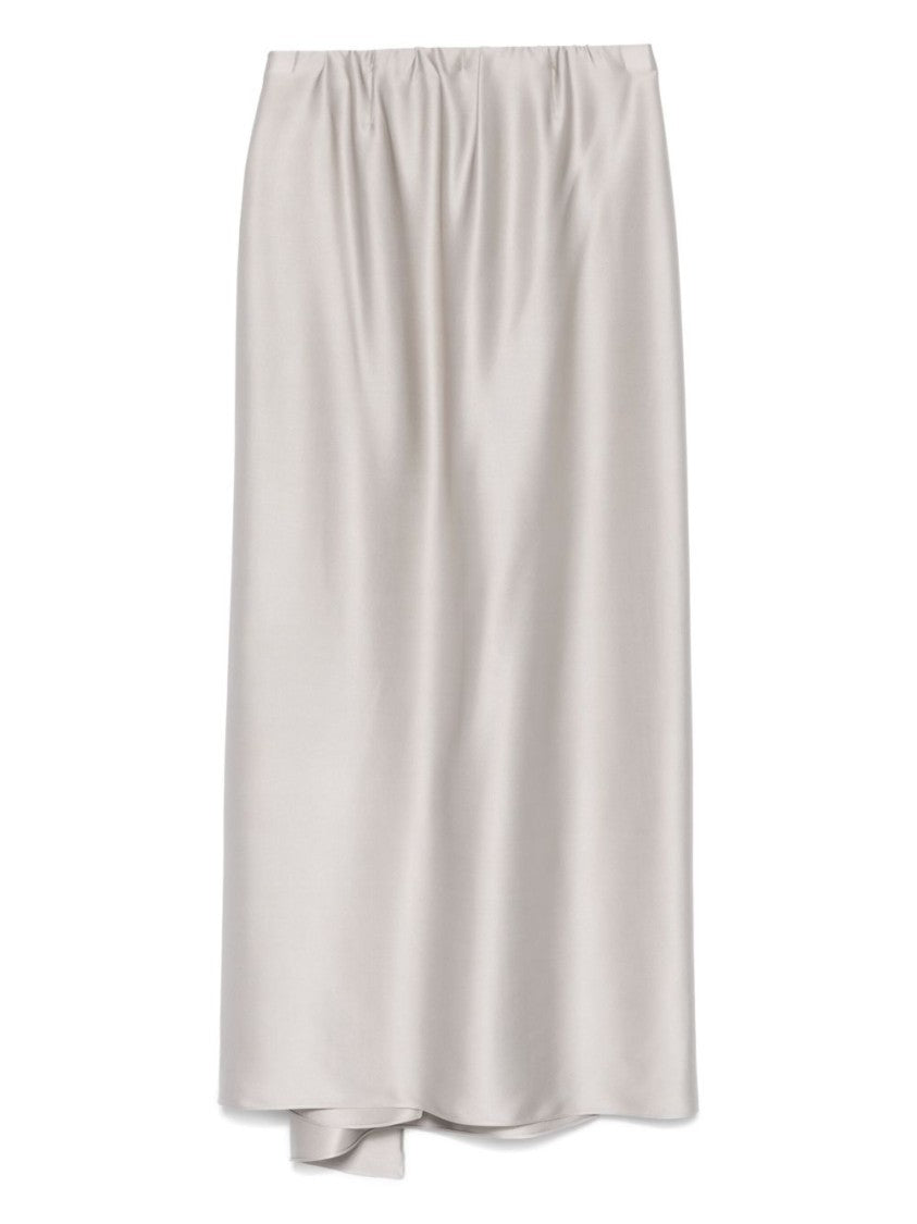 Giorgio Armani Light Grey Skirt With Ruffled Detailing And Side Slit