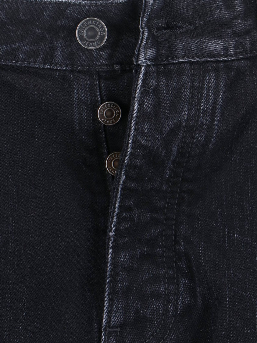 Balenciaga Straight Jeans, In Black Denim