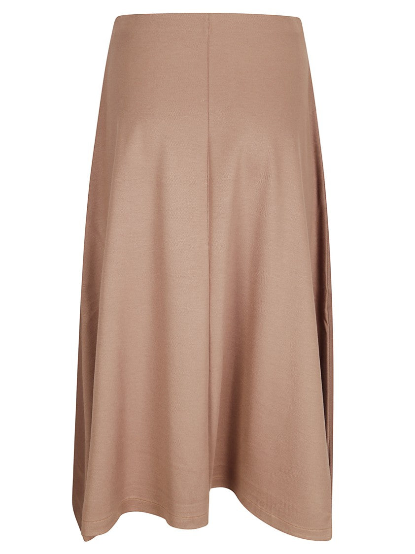 Hira Brown Flared Skirt In Heavy Fabric