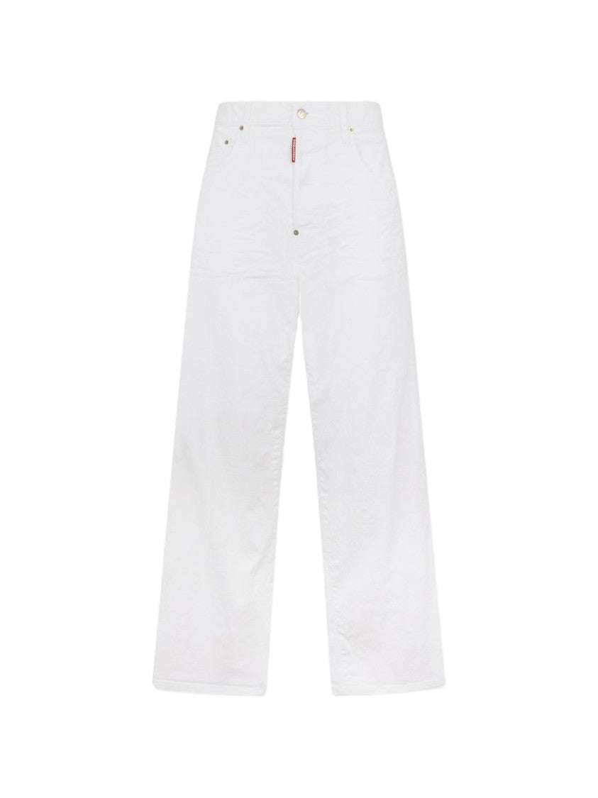Dsquared2 White Baggy Five Pocket Regular Jeans
