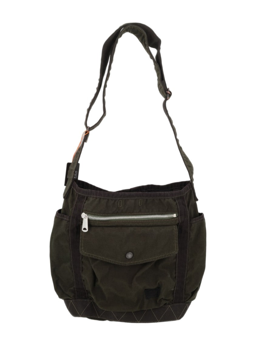 Porter-Yoshida & Co. Green Nylon-Cotton Multi-Pocket Shoulder Bag