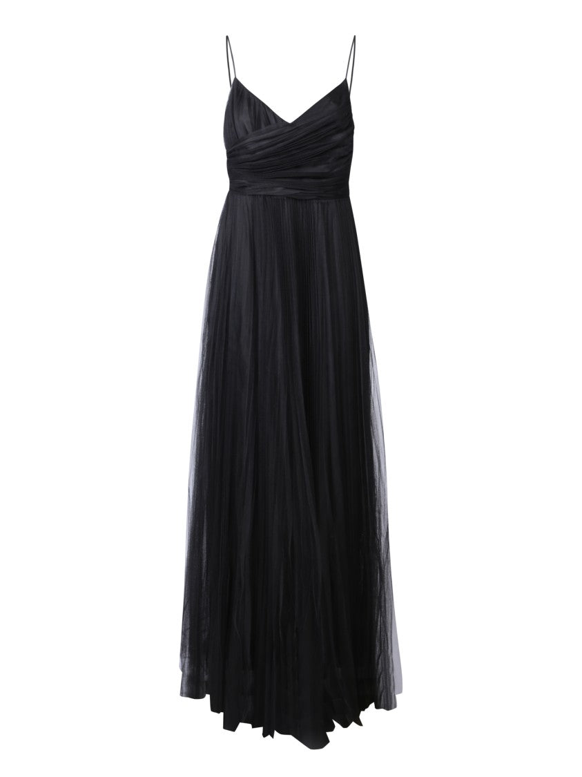 Fabiana Filippi Black Pleated Tulle Dress