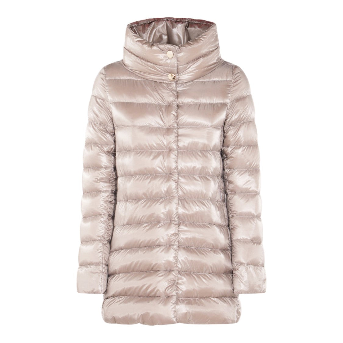 Herno Quilted Mid-Thigh Coat With Structured Collar And Polished Finish