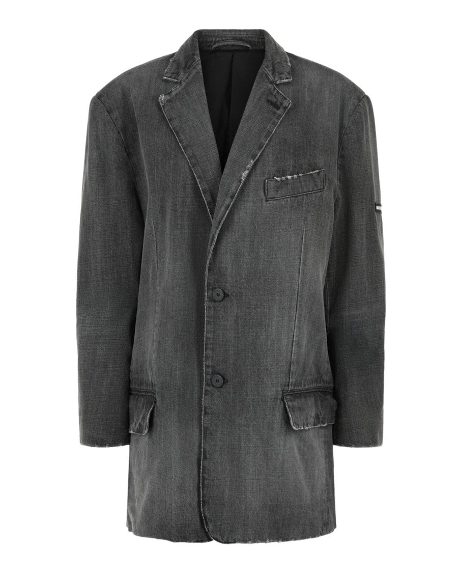 Balenciaga Stonewashed Denim Blazer