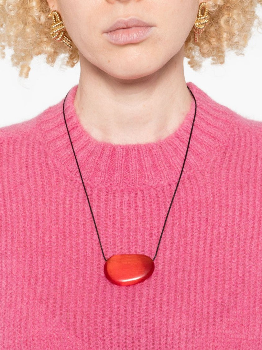 Twin-Set Pink Ribbed Knit Sweater With Cropped Hem