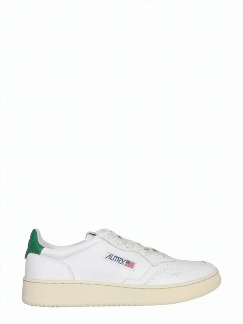 Autry Clean White Leather Low-Top Sneakers With Perforated Detail