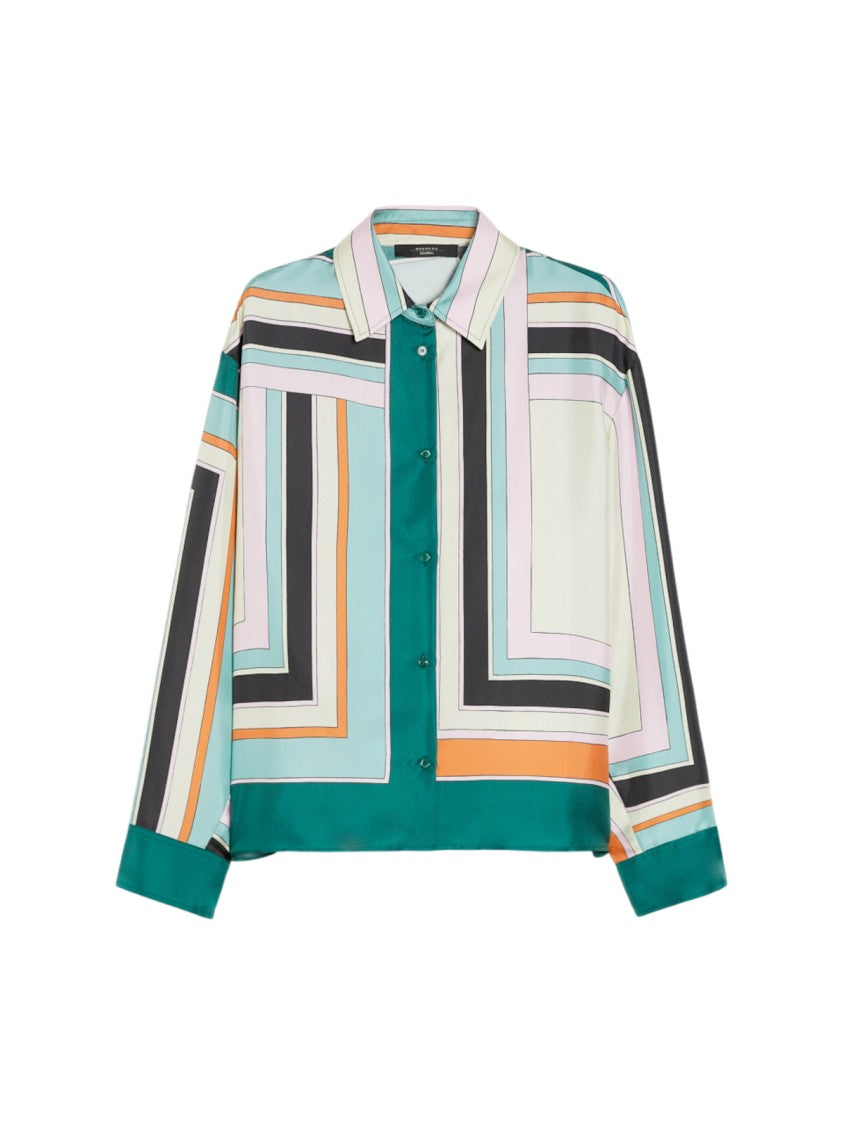 Max Mara Loose-Fitting Long-Sleeved Geometric Button-Up Shirt