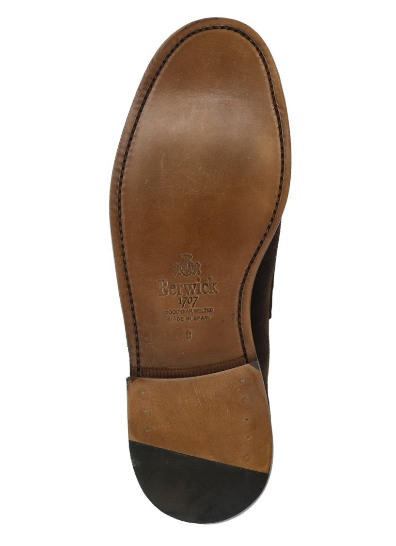 Berwick 1707 Brown Front Mask Suede Loafers