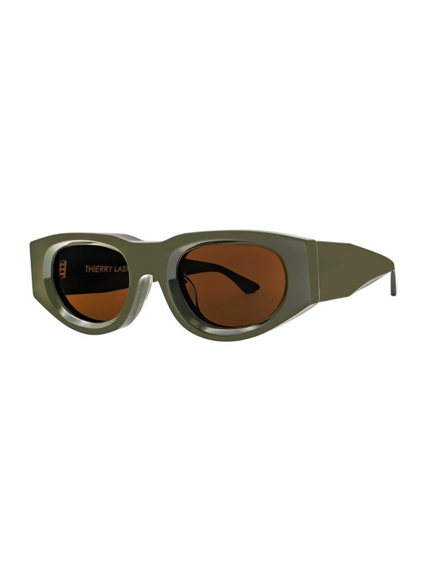 Thierry Lasry Olive Green Dopamy Sleek Sunglasses