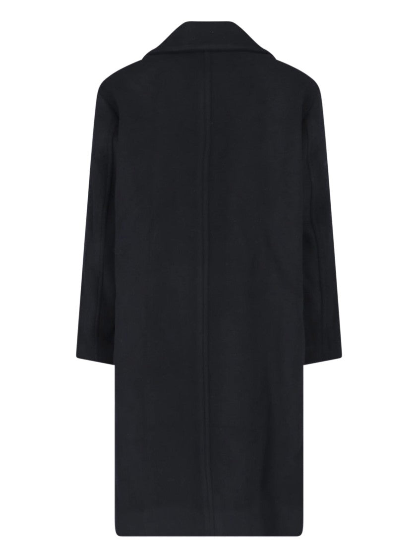 Sunflower Multicolor Double-Breasted Shawl-Lapel Wool-Blend Coat