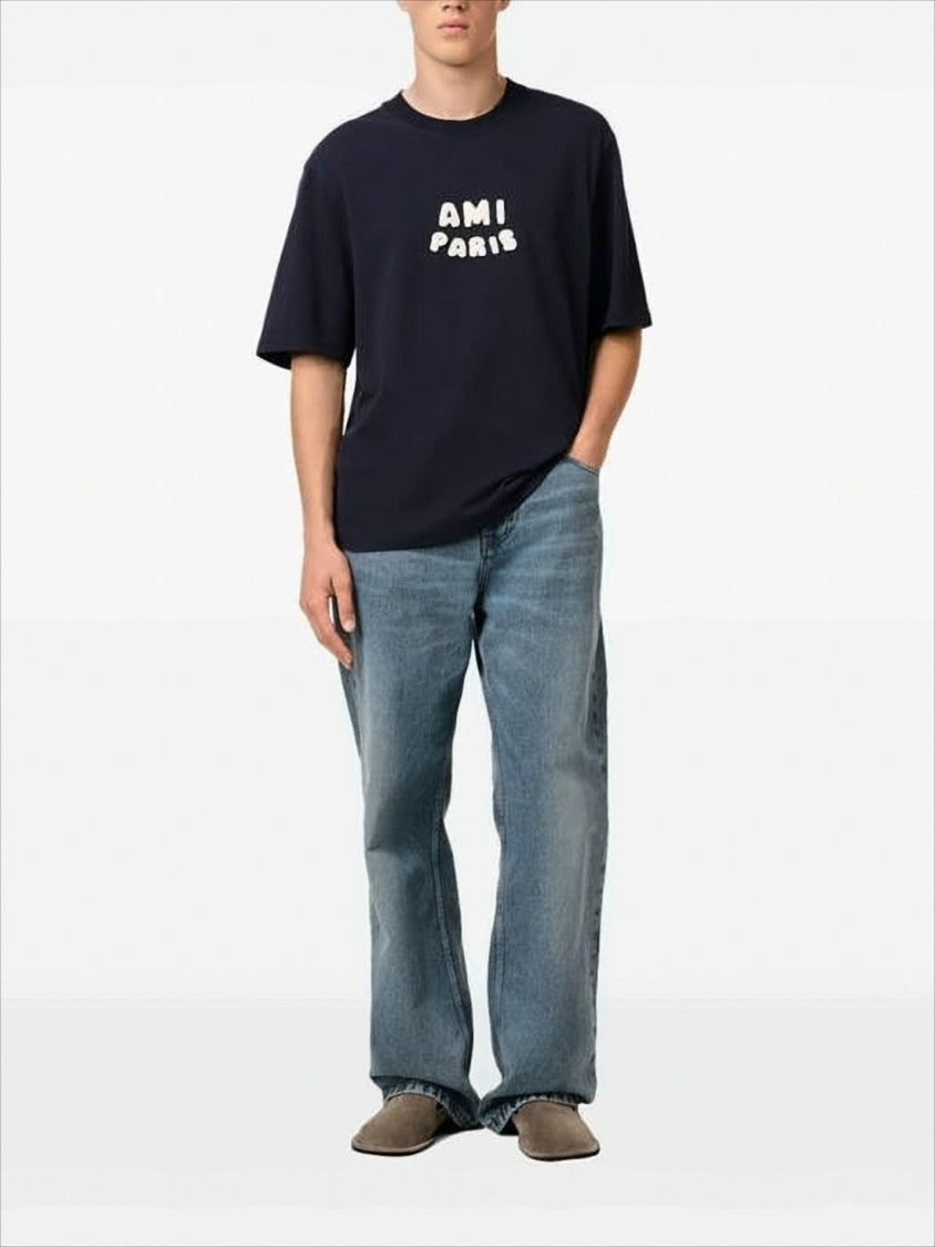 Ami Paris Relaxed Fit Short-Sleeve T-Shirt With Raised Logo Detail