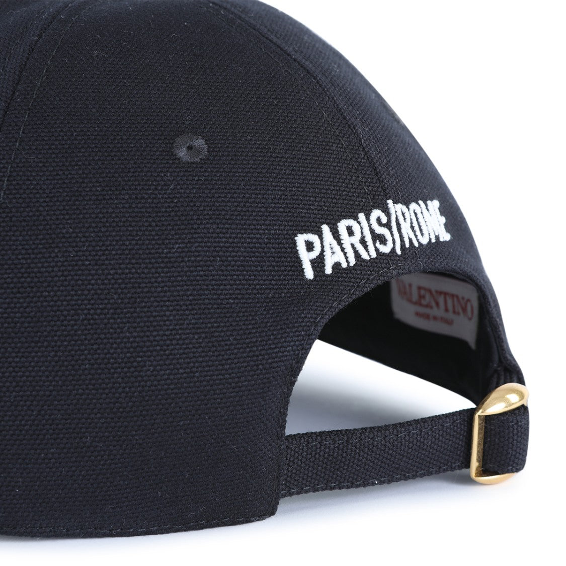 Valentino Garavani Black Cotton Round Trim Hat