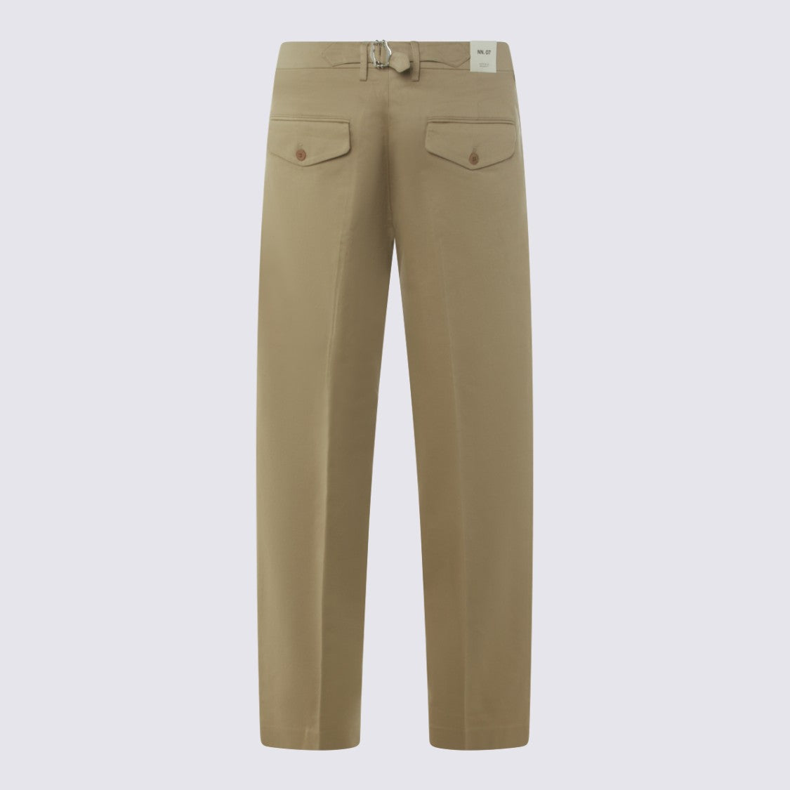 Nn.07 Straight-Leg Trousers With Front Pleats And Buckle Detail