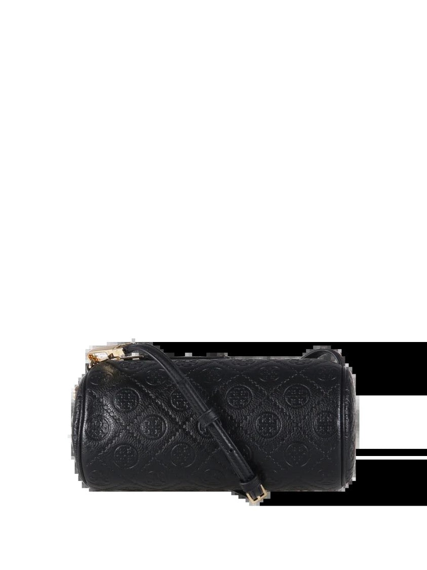 Tory Burch T Monogram Pebble Cylinder Bag With Adjustable Strap And Gold-Tone Hardware