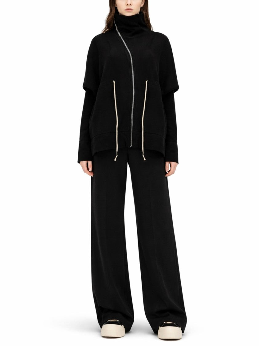 Drkshdw By Rick Owens Mountain Sail Asymmetrical Zipper Sweatshirt