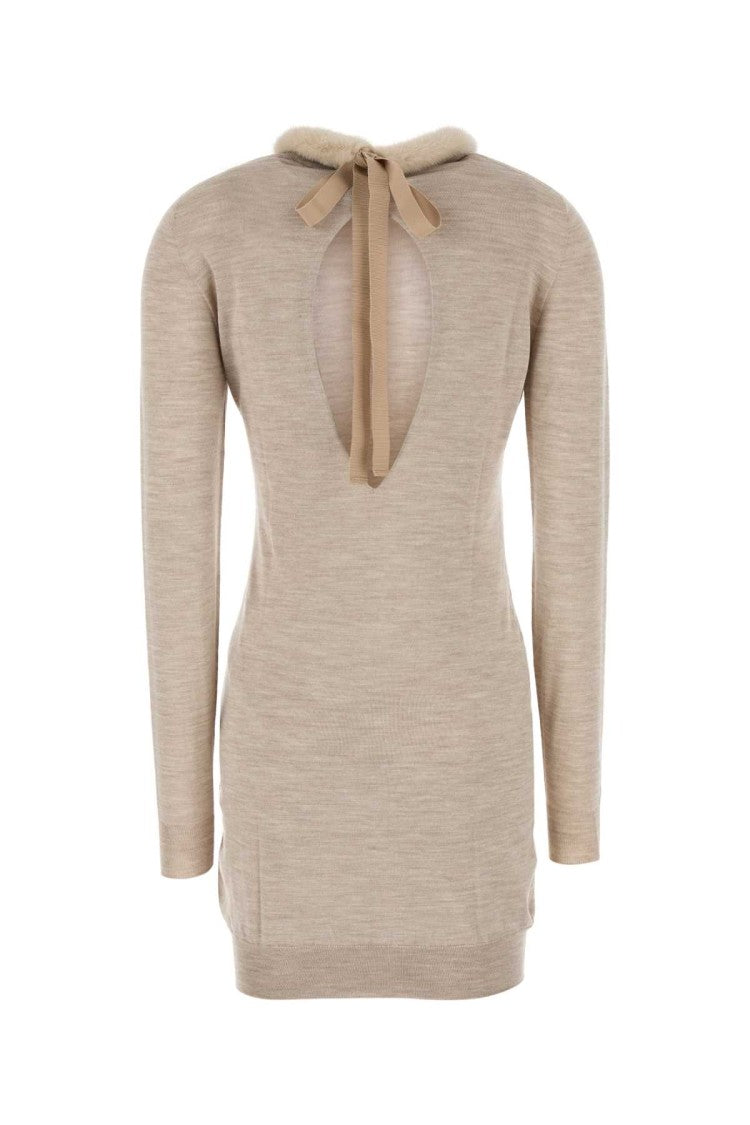 Fendi Cappuccino Wool Blend Mini Dress