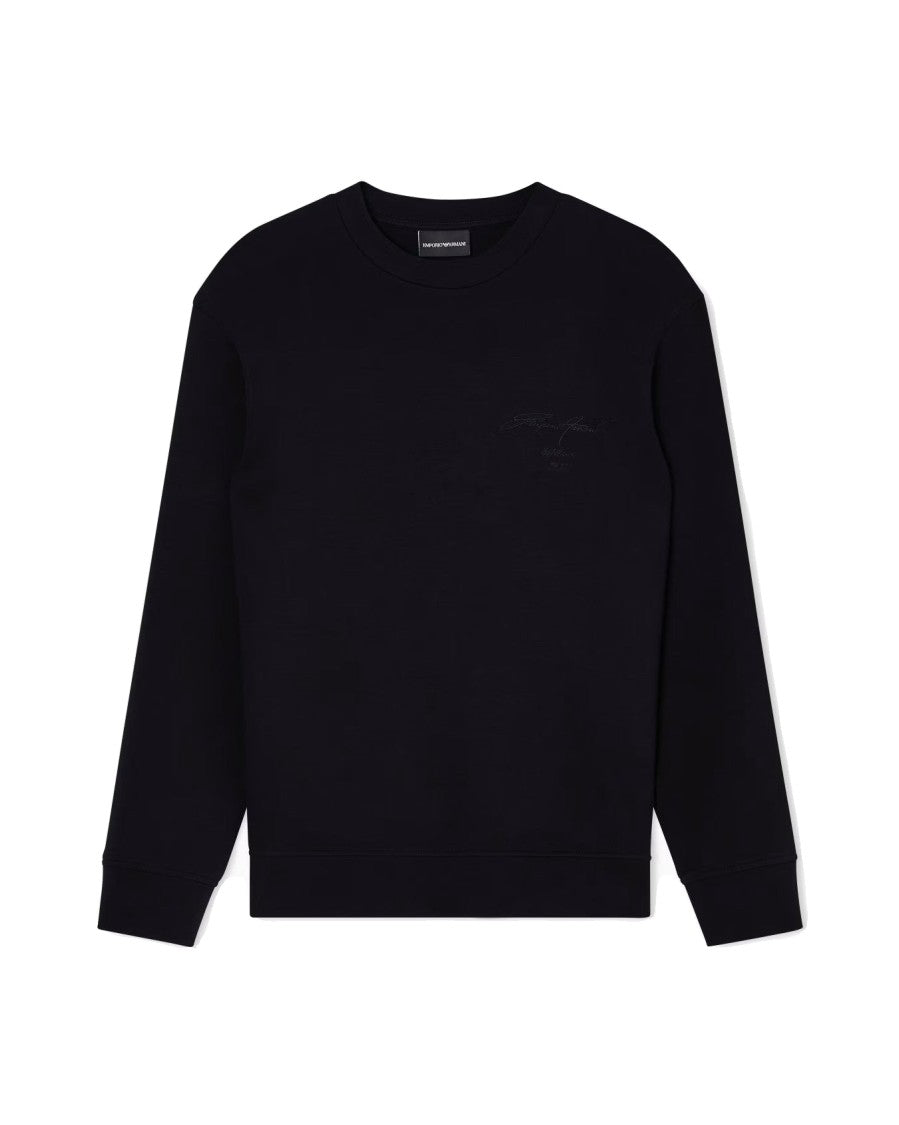 Emporio Armani Classic Crew Neck Sweatshirt With Logo Embroidery