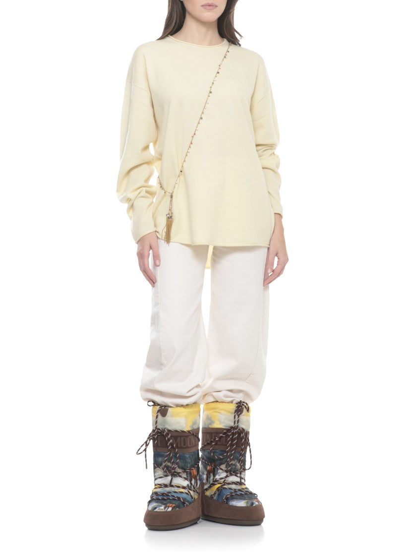 Guest In Residence Yellow Oversized Crew Cashmere Sweater