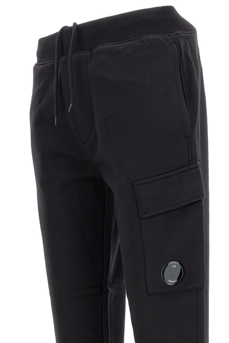 C.P. Company Black Cargo Pants With Drawstring Waist