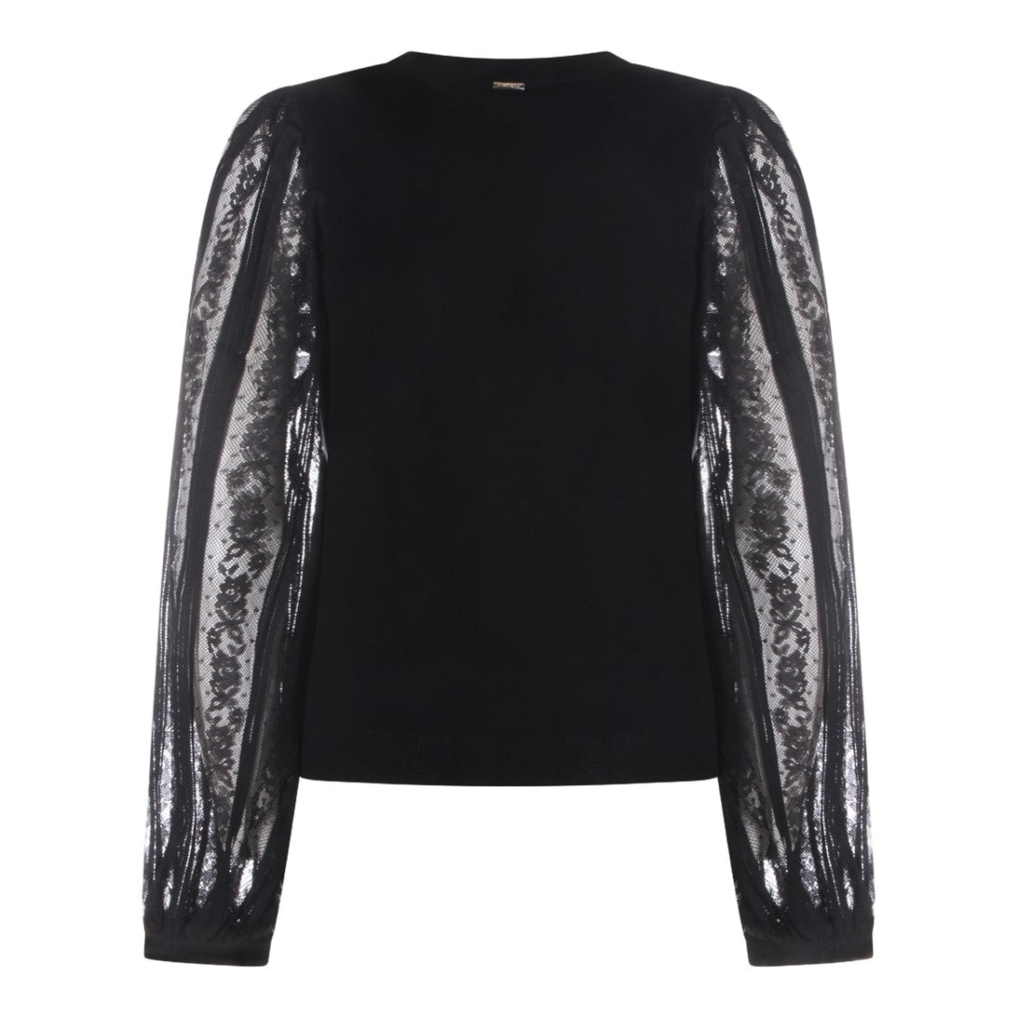 Twin-Set Refined Black Sweater With Round Neckline