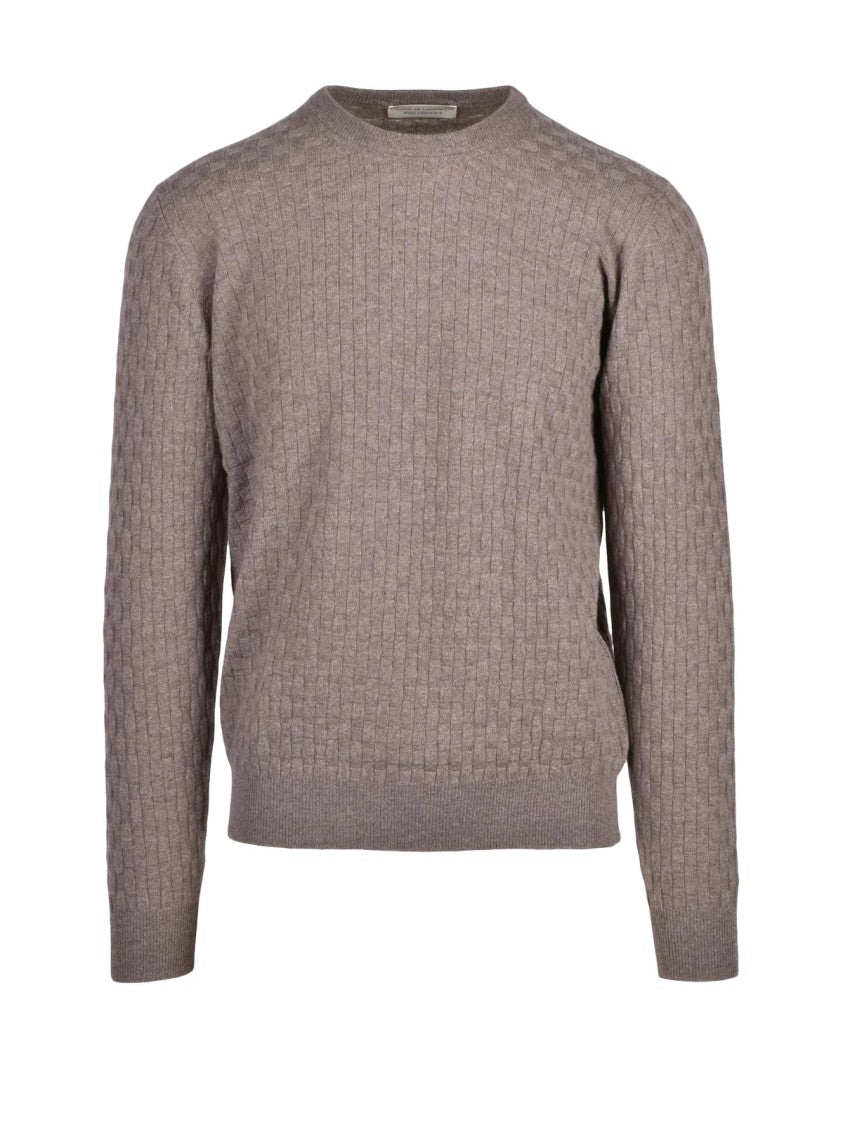 Filippo De Laurentiis Grey Merino Wool-Blend Crewneck Sweater