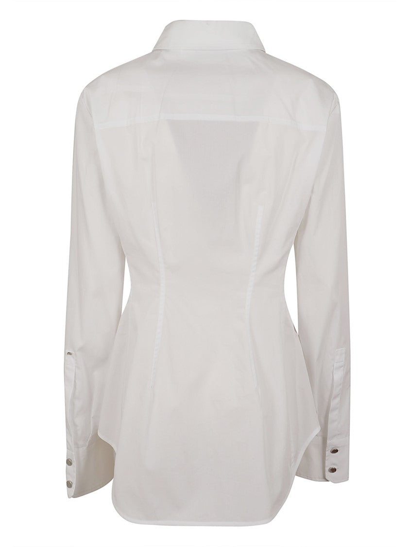 Max Mara Slim-Fit Cotton Poplin Shirt With Corset Waist Detail