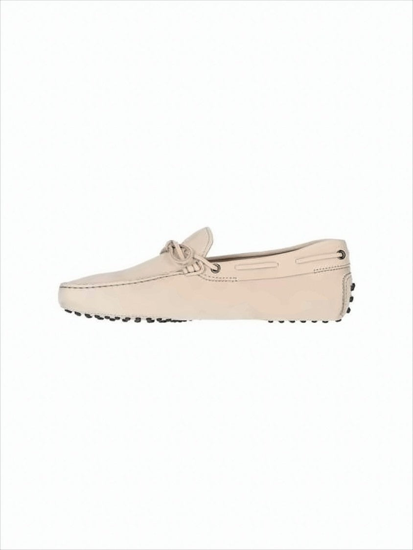 Tod's Moccasin Toe Loafers With Lace Detail And Rubber Sole