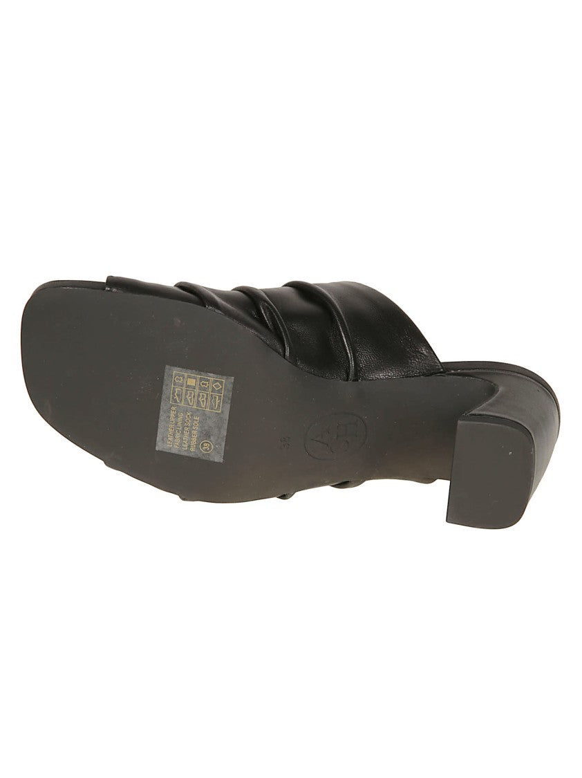 Ash Eva Ruched Nappa Leather Mules