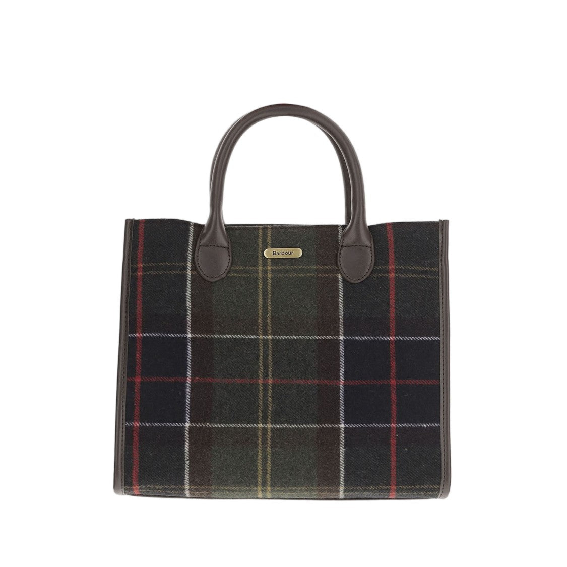Barbour Multicolor Checked Wool-Blend Shoulder Bag