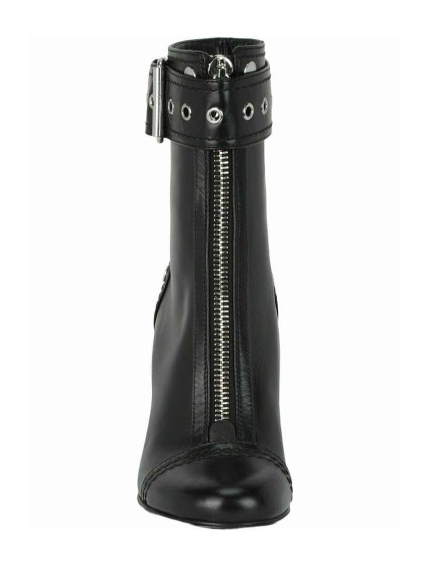 Alexander Mcqueen Buckle Detailed Ankle Boots