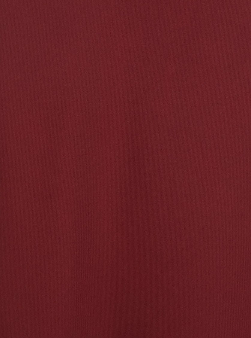 Plain Bordeaux Long Skirt With Volant Detail At The End