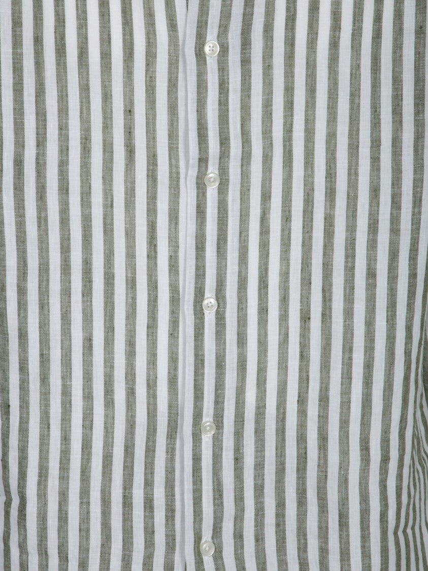 Dell'oglio Linen Shirt With Vertical Stripes